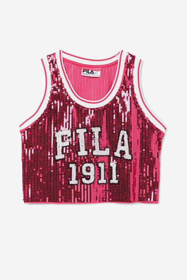 Camisetas Manga Corta Fila Mujer Moradas - Kiki Glam Crop Jersey - España 641397AKW